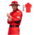 新式工作服消防服套装应急抢险救援服作训服耐磨套装套装男 红色上衣裤子 4XL190190205斤