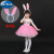 A 21 FUNB六一儿童舞蹈表演服幼儿园女童可爱演出服小兔子粉色蓬蓬裙纱裙女 衣服+头饰 130cm