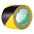 PVC黄黑警示胶带黑黄一米线斑马线警戒带隔离带彩色地标贴线地贴 黄色【宽4.8cm*长18米】