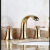 浴室柜组合面盆水龙头金色台盆分体三件四件套三孔龙头 土豪金三件套全铜加厚