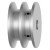 10毫米圆带皮带轮双槽铝合金V槽皮带盘马达电机传动轮可拉键槽款 槽宽12.2双槽外径60孔径24