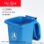 适用30L50L无轮带盖大商用方形环卫垃圾分类箱厨房 30L蓝可回收物 无轮