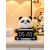 海贝海（HAIBEIHAI）熊猫闹钟高颜值时钟表摆件创意卧室装饰品桌面数字电子钟表摆台式 熊猫竹子纸巾盒