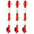 钢结构安全绳支架 钢结构生命线支架 钢结构防坠落支架防护立杆支架 40*40×2.5方管双色双道1.2米