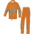 代尔塔407400 EN400LV 荧光雨衣套装PVC涂层涤纶面料反光衣 上衣+裤子 橙色 M 