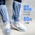 鞋套一次性防水防滑下雨天加厚耐磨透明长筒防护脚套户 [透明橡皮筋款]50只 均码