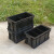 定制加厚长方形塑胶收纳箱带盖子五金零件盒小号黑色工具箱不是防 黑色+可拆四格箱+盖子 收纳零件盒