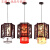新中式小吊灯走廊灯笼吊灯中国风阳台过道灯仿古餐厅客厅羊皮灯具 吉祥如意直径30高38LED光源