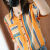 沐悠羽年新款时尚条纹衬衫女设计感小众轻熟夏季薄款竖条纹显瘦短袖 2201亮橘色 S