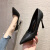 鞋柜达芙妮集团旗下软皮高跟鞋女细跟尖头夏季新款单鞋女性感工作皮鞋 9cm 黑色 38