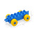 汽车积木大颗粒儿童拼装玩具兼容乐高轮胎配件火车车底车轮小定制 蓝色车底 5只装
