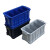 长方形塑料分格箱带盖可拆车载零件收纳盒螺丝盒工具整理盒周转箱 蓝色+可拆四格箱+盖子 零件盒收纳