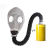 沁度防毒面具长管呼吸器化工全面罩橡胶滤毒罐导气管 面具+0.5米管+4号罐