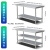 定制不锈钢304加厚工作台饭店厨房操作台烘培打包切菜桌子长方形 强承重 长80宽60高80双层
