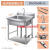不锈钢水槽单双三槽带支架厨房洗菜盆洗手盆洗碗池水池商用 0*0*0cm单槽经济款