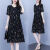狄西斯雪纺连衣裙女中年妈妈装2024夏季新款薄款宽松遮肚显瘦洋气印花裙 黑色 XL (建议120-135斤)