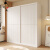 威达辰奶油风推拉门衣柜现代简约家用卧室小户型白色移门柜子 单衣柜 1.6米衣柜(实木多层板)
