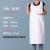 大码无袖马甲皮革围裙背心式防水防油厨房工厂时尚反穿罩衣女 白色110CM