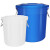 定制适用圆形垃圾桶大容量商用大号环卫户外餐饮超大型无盖带盖收 默认发蓝色可选择白色