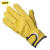 百舸 羊皮司机防护手套短款劳保手套 黄色魔术贴常规款司机手套