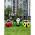 户外卡通动物熊猫分类垃圾桶玻璃钢雕塑游乐园商场用美陈装饰摆件 黄色 90胡萝卜垃圾桶