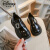 迪士尼（Disney）儿童乐福鞋女童皮鞋2024春季新款儿童黑色英伦风乐福单鞋小女孩 黑色 26码