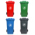 海斯迪克 户外垃圾桶 加厚环卫分类垃圾桶 塑料带盖垃圾箱 红色100L带轮 HKT-393