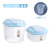 塑料装米桶厨房带盖水箱50斤米缸防潮防虫20斤面粉透明收纳盒 加大号-蓝约50斤米/30斤面/30斤