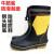 钢头雨鞋防砸防刺雨靴中筒橡胶水鞋钢底柔软透气吸汗保护 黄色 XL适合45-46