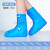 儿童雨鞋雨鞋男女款雨天防水雨靴套鞋防滑加厚耐磨儿童硅胶雨鞋套 蓝色-高筒 S(34-35)