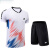 新款羽毛球服男女装套装儿童速干运动服队服大赛训练服短袖 男女童套装白+黑裤 XS