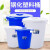 定制适用大号垃圾桶户外塑料酒店餐厨工业商用圆形带盖大容量收纳水桶 80型(50升)+盖 (白色)