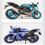 迪士尼（Disney）雅马哈r1摩托车模型仿真合金机车模型摆件男生礼物儿童玩具车 赛道拉花版雅马哈r1-m 蓝色 带 摩托车