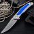 熊头量子CPM154粉末折刀户外刀具高硬度野营折叠合金钢小刀 60°以上 130mm 9.8cm 量子G10蓝色