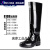适用上海雨鞋加长高筒水靴男士防滑防水鞋工作雨靴钓鱼劳 8199棕彩(加绒) 加高筒 39
