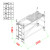 铝合金脚手架工地建筑登高易之业快装移动带轮爬梯 长2m宽0.75m高1.9m+护栏+6寸脚