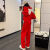 敬麦初中生秋冬女套装运动休闲少女加厚两件套本命年红色休闲运动套装 99128红色单条裤子（加绒） S