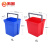 鸣固 保洁分色水桶 清洁车塑料桶清洁车分类塑料桶 蓝色（4升）