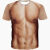 奴曼萱创意搞笑猛男肌肉奇葩衣服男短袖t恤3D立体图案假胸腹肌衫 深棕色 眼睛狗 s 45-55kg