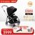 博格步（BUGABOO）【新品】荷兰Bugaboo Bee6博格步多功能轻便城市型折叠婴儿推车 银架黑色蓬 黑座