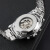 手表工厂新款简约男士全自动机械表镂空陀飞轮男士商务表钢带防水 黑面白字