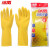 冰禹工业乳胶橡胶手套 劳保防滑耐磨手套 32cm黄色-S码1双 BH-274