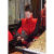 HXZP国风马甲女高档秋冬新中式装时尚减龄洋气独特别致刺绣唐装中红色 红色马甲 S