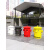 幼儿园垃圾桶户外大容量公园庭院园林铁艺卡通带盖子垃圾分类果壳箱 红色（常规款高57CM）