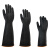 黑色橡胶耐酸碱工业手套加厚耐磨化学防腐蚀化工防水劳保作用防护 S19-35CM工业耐酸碱手套(5双装) 均码