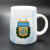 拂梦足球迷纪念用品礼品皇马巴萨AC尤文图斯巴西阿根廷陶瓷马克水杯子 阿根廷 马克杯