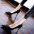 鞋柜（shoebox）达芙妮集团旗下高跟鞋女设计感米色气质细跟单鞋法式优雅宴会尖头 黑色[7cm] 37