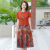 FOMOCEFOMOC2024新款国风时尚连衣裙气质洋气妈妈夏季中式两件裙子显瘦 红色 4XL