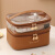 酷奇袋鼠（KUQIDAISHU）化妆包女2024新款便携大容量化妆品盒袋收纳包双层防水洗漱包旅行 棕色