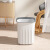 厨房垃圾桶简约家用客厅创意垃圾篓无盖压圈卫生间厕所塑料纸篓 中号白
